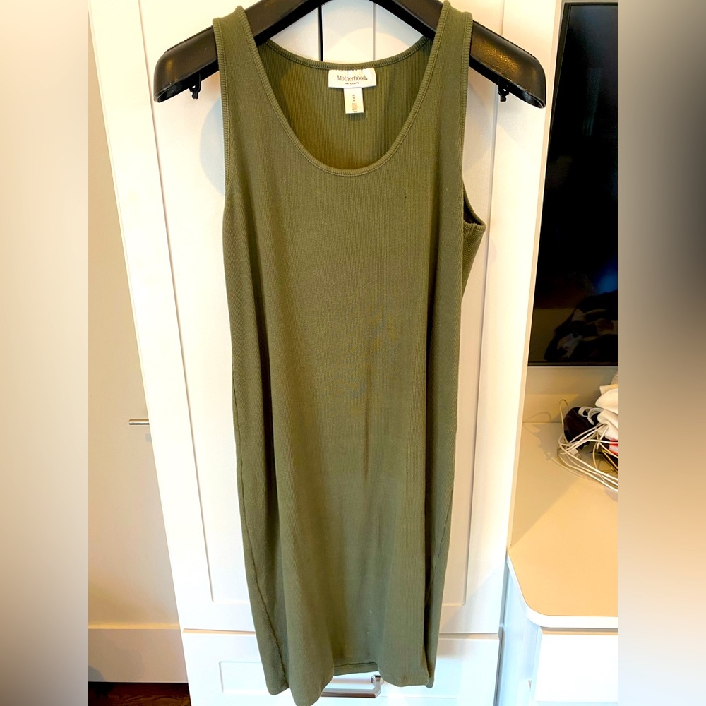 Motherhood Maternity green cotton stretch dress
